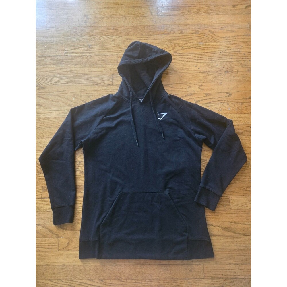 Gymshark Black Pullover Mens Hooded Sweatshirt Size Medium